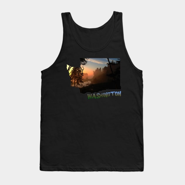 Washington State Outline (Pacific Coast) Tank Top by gorff